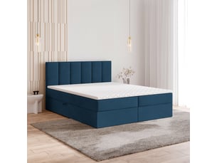 Lit avec rangement 160x200 cm <strong>MASSENO</strong> <strong></strong> coloris bleu