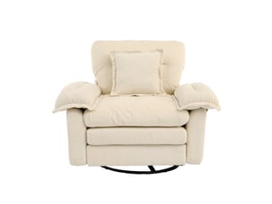 Fauteuil fixe pivotant  OKWISH  Tissu beige vendu A l'unité