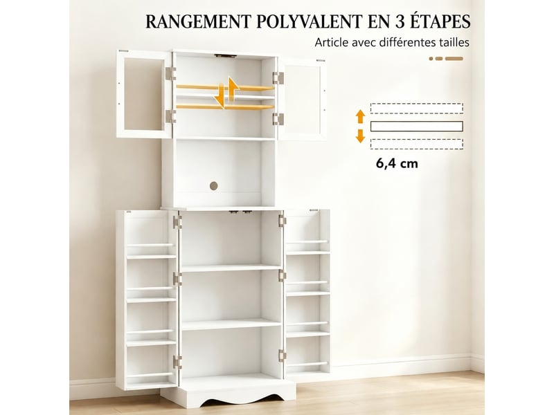 Meuble de cuisine muvano, buffet de cuisine blanc 4 portes avec plan de travail, largeur 60 cm - Conforama R