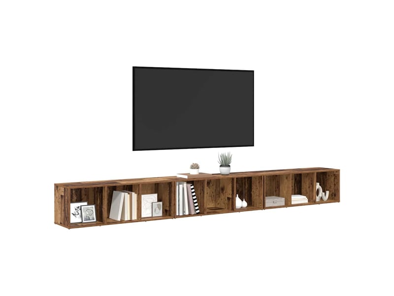  Ensemble meuble tv - banc tv - meuble de rangement 3 pcs bois ancien bois d'ingénierie  - Conforama C