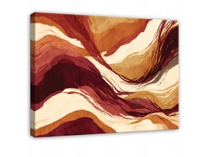 Tableau décoration murale impression sur toile abstrait flots orange - 90x60 cm - tableau décoration murale chambre et salon