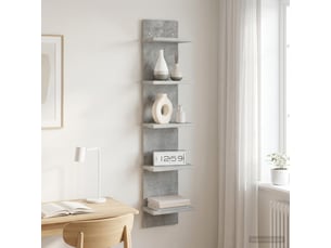Étagère flottante, étagère murale gris béton 22 x 15 x 100 cm bois d'ingénierie cf42340