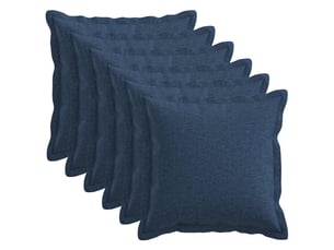 Lot de 6 coussins avec oreiller, coussins décoratifs houten bleu lin synthétique cf51293