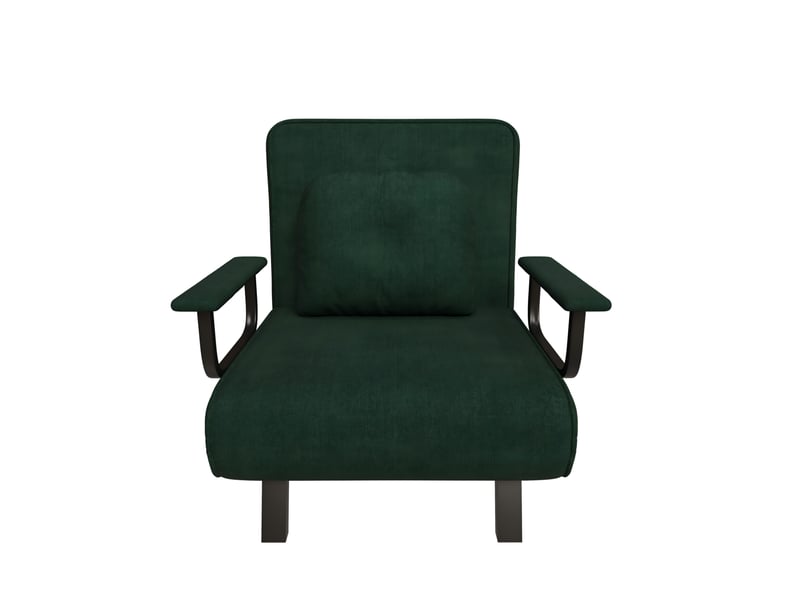  Fauteuil relax inclinable 5 positions en chenille vert foncé  - Conforama D