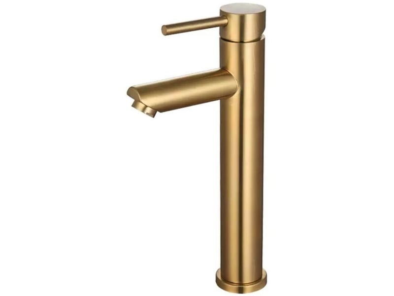  Mitigeur de salle de bains, robinet de lavabo monocommande, acier inoxydable,hauteur: 29 cm,or  - Conforama A