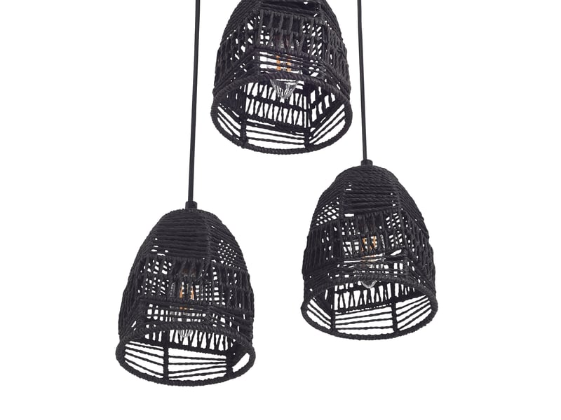  Lampe lampadaire 131 cm suspension 3 x e14 noir 03_0010727  - Conforama D