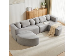 Canapé d'angle droit fixe <strong></strong> <strong>Bliss Lite</strong> 4 places Tissu gris