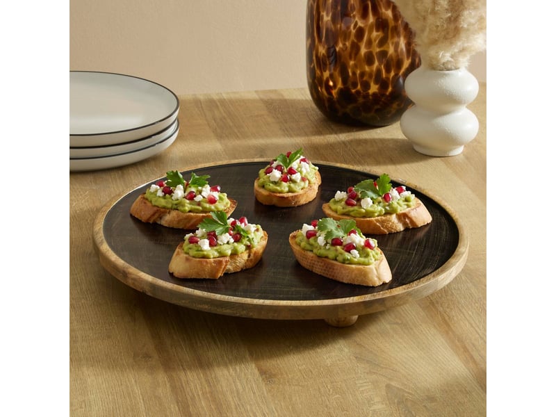 Assiette de présentation sur pied ava ronde d.40cm noir AVA - Conforama B