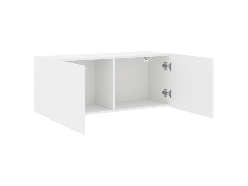  Meuble tv - banc tv - meuble de rangement mural blanc 100x30x41 cm  - Conforama E