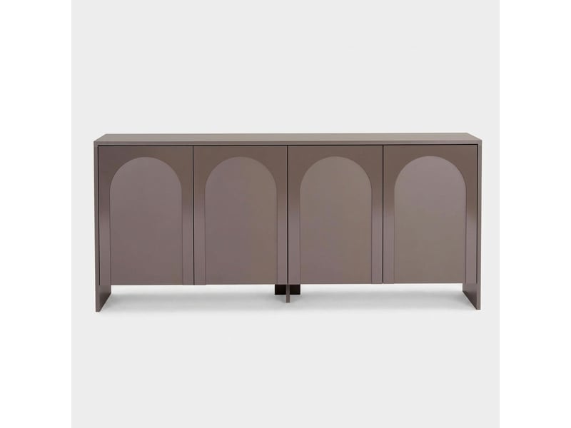  Console tv moderne arlen avec portes et étagères design contemporain - gris tourterelle  - Conforama D