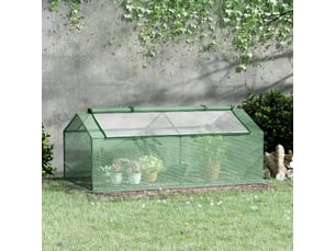Mini serre tunnel avec fenêtres 180 x 90 x 70 cm verte homvra