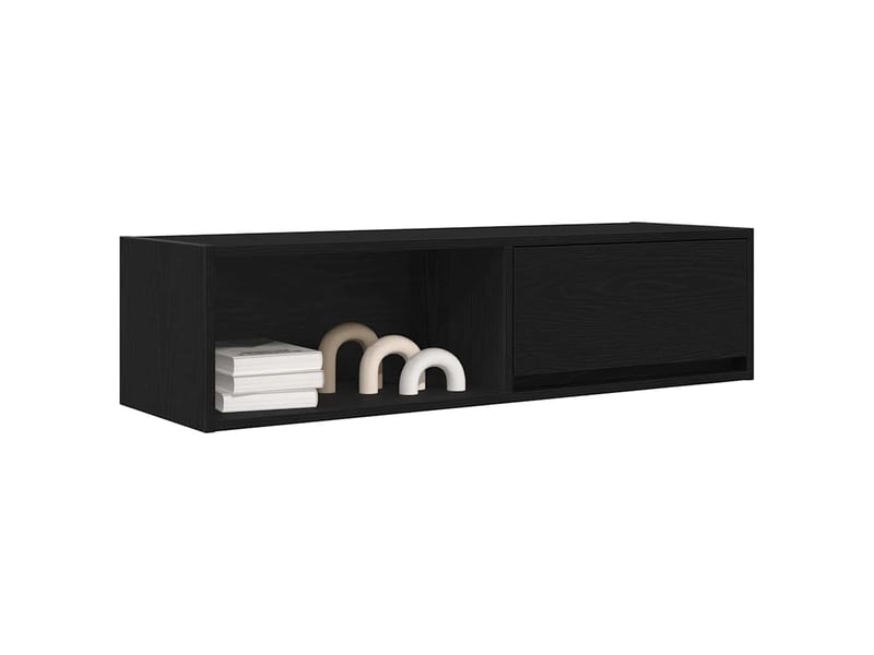  Meuble tv - banc tv - meuble de rangement 2 pcs chêne noir 100x31x25,5 cm bois d'ingénierie  - Conforama D