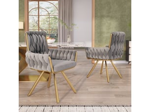 Lot de 2 chaises de salle à manger pivotantes,avec accoudoirs,velours,gris