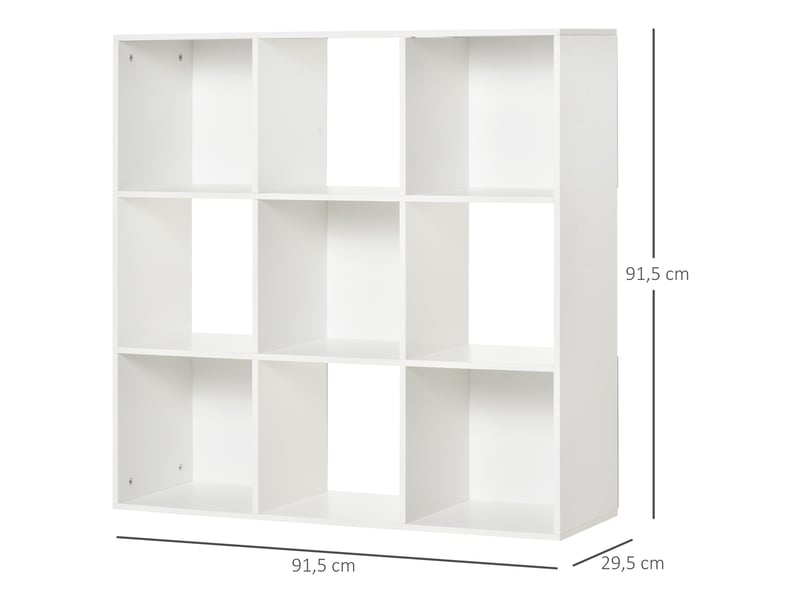  Étagère à 3 niveaux, meuble de rangement à 9 cases, étagère autoportante, séparateur de pièce, étagère d'exposition, 91,5 x 29,5 x 91,5 cm, bois  - Conforama E