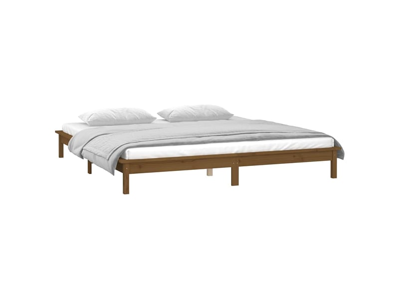  Lit double- lit adulte -  cadre de lit à led sans matelas 140x200 cm bois massif  - Conforama D