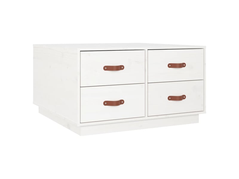  Table basse | table d'appoint salon blanc 80x80x45 cm bois massif de pin  - Conforama A