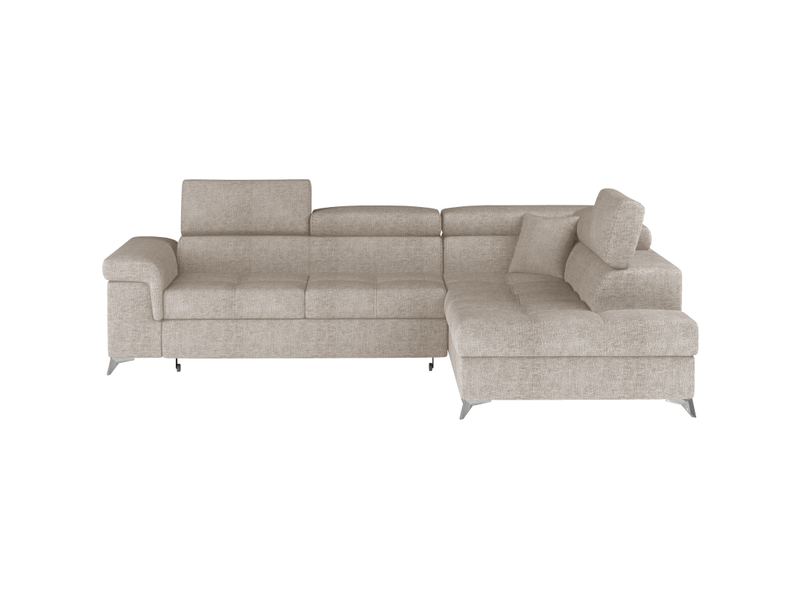 Canapé d'angle convertible palazzo 4 places beige – angle droit avec coffre - Conforama A