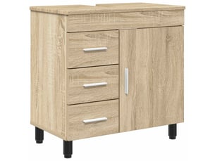 Unité de vanité de salle de bain, meuble de rangement chêne sonoma 60x35x60 cm shl5813