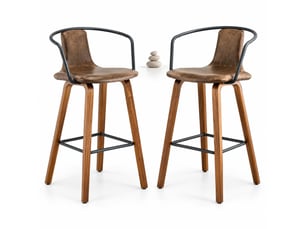 tabouret de bar <strong>OKWISH</strong> - marron hauteur d'assise 67.5 cm vendu Par paire