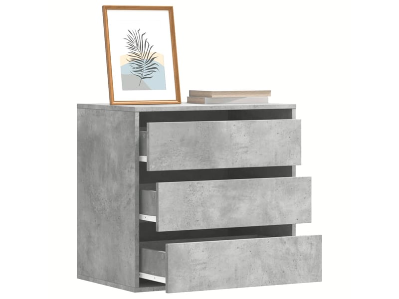  Commode chambre adulte, commode d'angle gris béton 60x41x58 cm bois d'ingénierie  - Conforama B