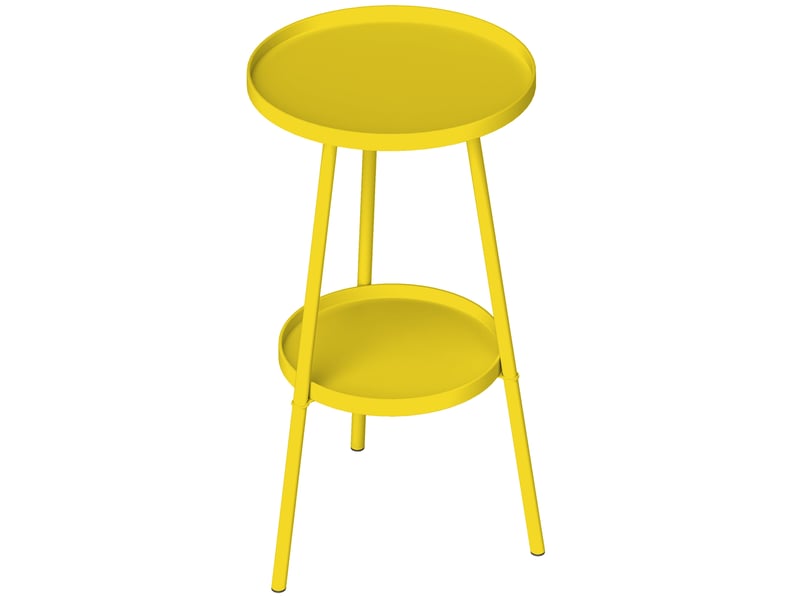  Petite table d'appoint ronde, table de jardin métal jaune 32x32x51cm  - Conforama A