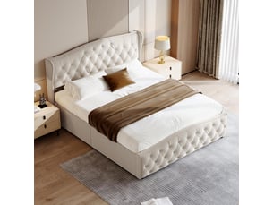 Lit coffre 140x200 cm <strong></strong> <strong></strong> coloris beige