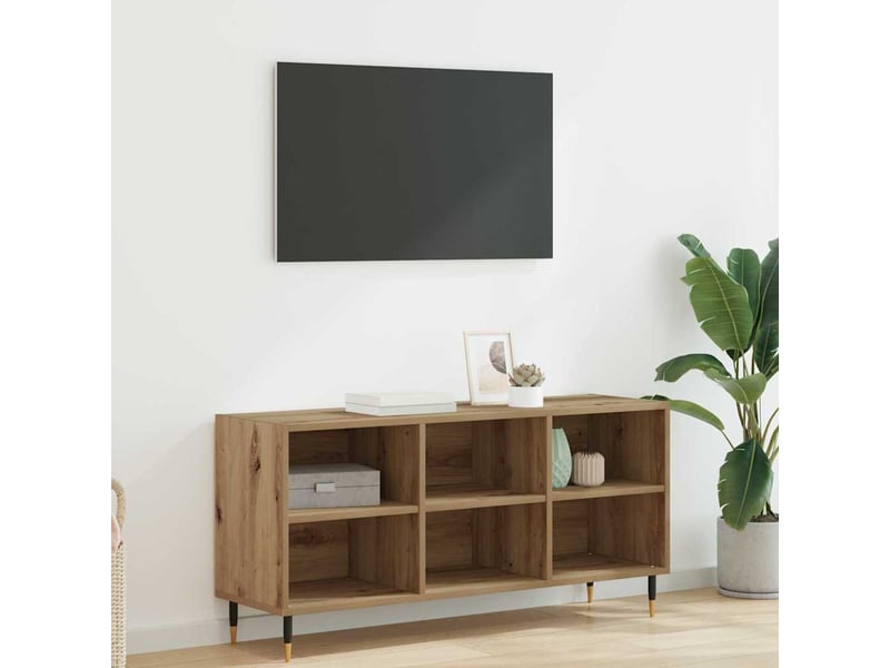  Meuble tv - banc tv - meuble de rangement 103,5 x 30 x 50 cm chêne artisanal bois d'ingénierie  - Conforama B