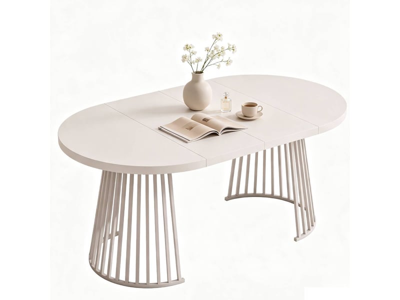  Table à manger extensible 100-138-176 x 100 cm, 4-8 personnes, plateau épais, cachemire Jamama eleni - Conforama A