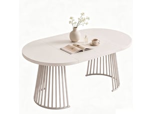 Table à manger extensible 100-138-176 x 100 cm, 4-8 personnes, plateau épais, cachemire