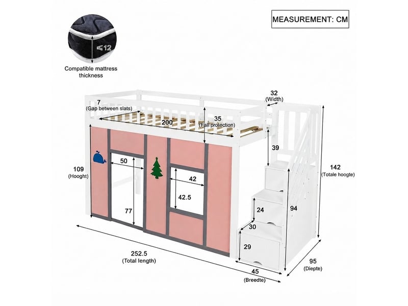  Lit jeune, 90x200 cm, éclairage led, rangement intégré, en bois massif, bicolore cao-N622T987456W-conf-NEW - Conforama D