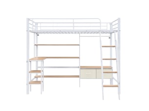 Lit mezzanine 90x200 cm Sol Morn coloris blanc