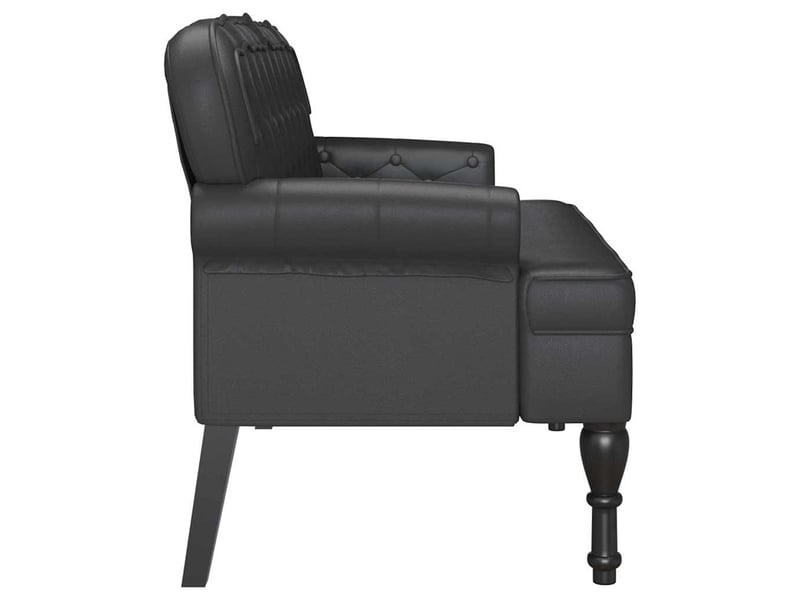  Banc chesterfield, canapé 2 places noir 119,5x64,5x75 cm cuir synthétique  - Conforama E