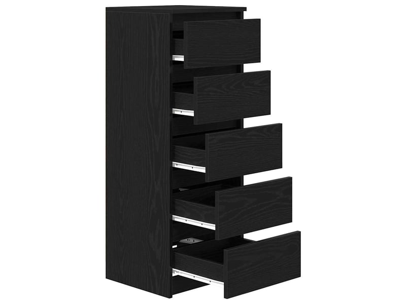  Buffet - bahut - meuble de rangement avec tiroirs chêne noir 37,5x35x99 cm bois d'ingénierie  - Conforama E