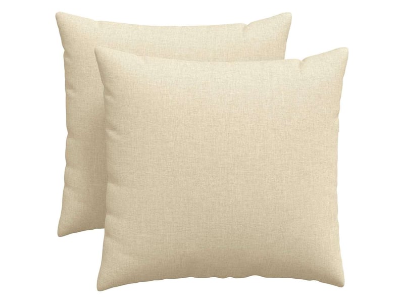  Lot de 2 coussins de canapé, coussins décoratifs tissu crème 50 x 50 cm cf58816  - Conforama A