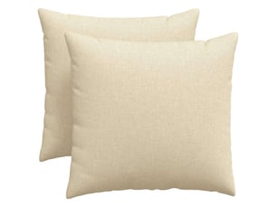 Lot de 2 coussins de canapé, coussins décoratifs tissu crème 50 x 50 cm cf58816