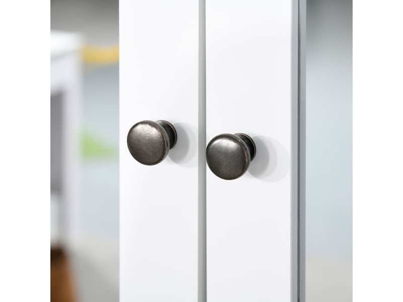  Armoire murale avec miroir pour salle de bain 2 niveaux avec 1 étagère réglable et 2 portes dim. 56i x 14p x 46h cm en bois-  - Conforama W