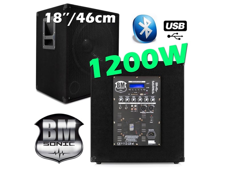  Bm sonic pm-bms18-x2-lsc-x4-mxw5 pack sono mega basses 2x1200w 4x2000w dj club bar  - Conforama C