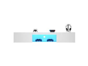 Meuble tv coloris blanc 160 cm <strong></strong>  <strong></strong>