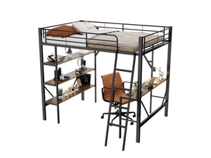 Lit mezzanine 90x200 cm REDOM   coloris noir