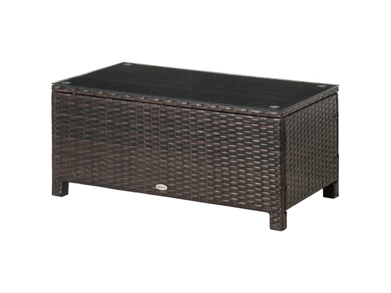  Table basse de jardin métal marron 85x50x39cm  - Conforama A