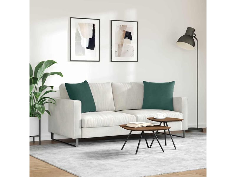  Lot de 2 coussins de canapé, coussins décoratifs vert foncé 50 x 50 cm cf59187  - Conforama D