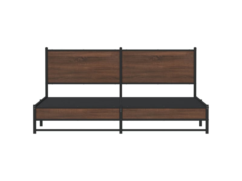  Lit double- lit adulte -  cadre de lit en métal sans matelas chêne marron 160x200 cm  - Conforama D