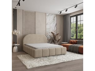 Lit coffre 180x200 cm <strong>MASSENO</strong> <strong></strong> coloris beige
