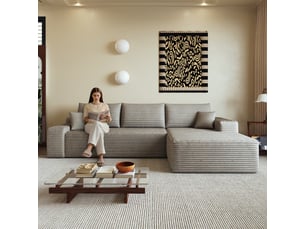 Canapé d'angle, canapé modulable, assise profonde, livré monté, design moderne, 270 cm, pour salon, chambre, camel, appartement
