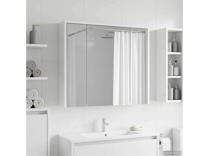 Armoire miroir salle de bain, meuble de rangement blanc 73.5x16x62.5 cm shl5014  - Conforama B