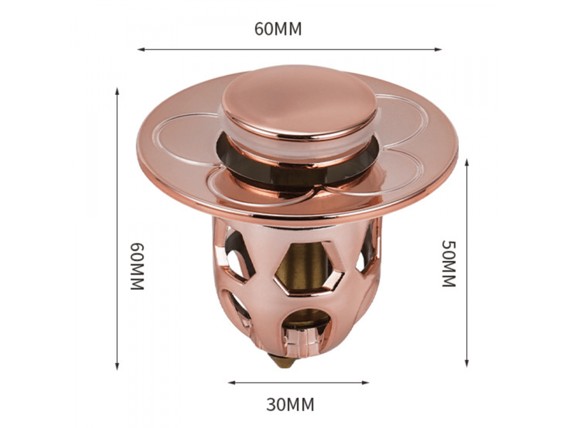 Bouchon de vidange universel pour lavabo de salle de bain, lot de 2, or rose (convient aux trous de 34 à 40 mm) - Conforama B