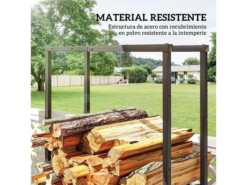  Porte-bûches extensible en métal noir, 40-65 x 25 x 100-150 cm, charge 100 kg, 4 crochets  - Conforama W