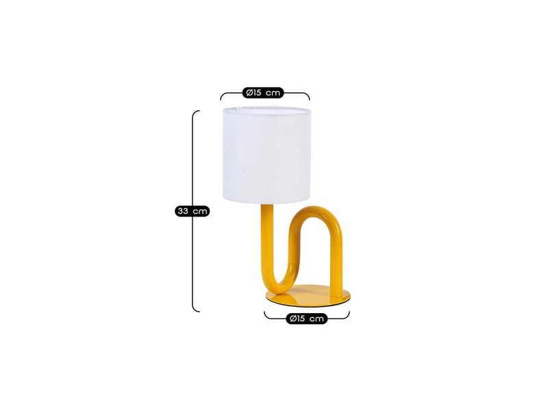 Lampe de table wama en métal jaune  - Conforama C