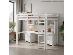 Lit mezzanine 90x200 cm <strong>GUTENACHT</strong>  <strong></strong> coloris blanc