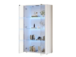 Vitrine coloris blanc 4 étagère(s) <strong></strong> <strong></strong> - 80 cmx150.5 cm